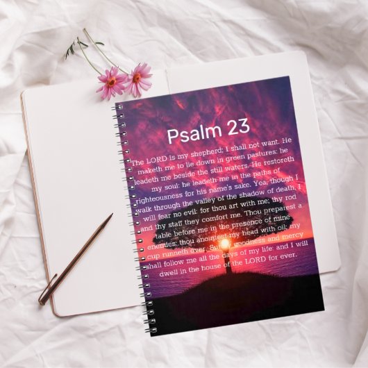 Psalm 23 Sterkte | Sunset Notitieboek