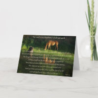 Psalm 23 tekst met paard naast stil