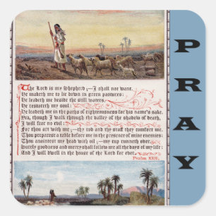 Psalm 23, The Lord is mijn Shepherd Prayer Sticker