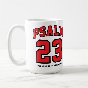 Psalm 23 Varsity Sport Rood Zwart Christelijk Koffiemok