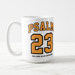 Psalm 23 Varsity Sports Goud Zwart Christelijk Koffiemok