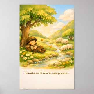 Psalm 23 Verhalenboek Poster | Kinderkamer muur Ku