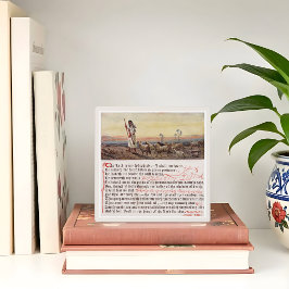 Psalm 23 Vintage Art Tabletop  Fotoplaat