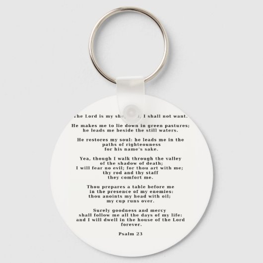 Psalm 23 wit sleutelhanger (Voorkant)