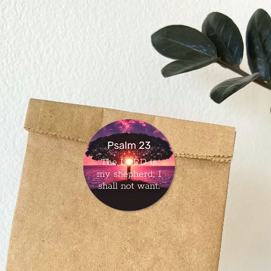 Psalm 23 - Zonnebomen Ronde Sticker