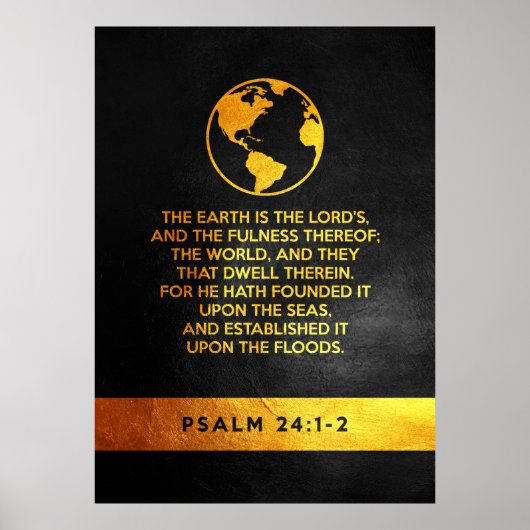 Psalm 24:1-2 Bijbelversie Poster (Voorkant)