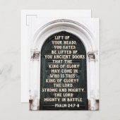 Psalm 24:7-8 Hef uw hoofden op, gij poorten Briefkaart (Voorkant / Achterkant)
