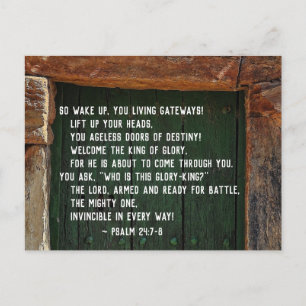 Psalm 24:7-8 Koning der heerlijkheid, Bijbelvers Briefkaart