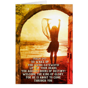 Psalm 24:7-9 King of Glory, Bijbelse Verse Kaart