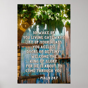 Psalm 24:7 King of Glory, Bijbelse Verse Poster