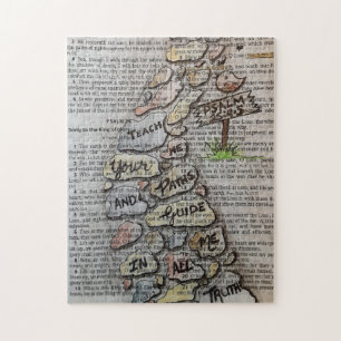 Psalm 25:4-5 - Leer me uw paden Legpuzzel