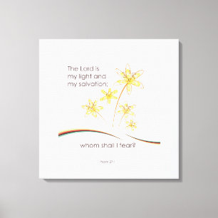 Psalm 27:1 De Heer is mijn licht en mijn redding Canvas Afdruk