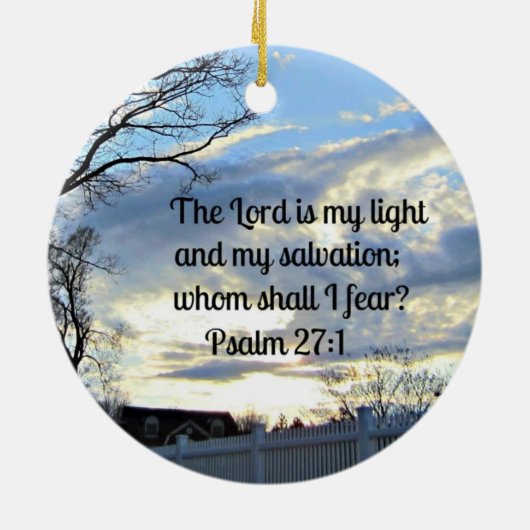 psalm 27:1 keramisch ornament (Achterkant)