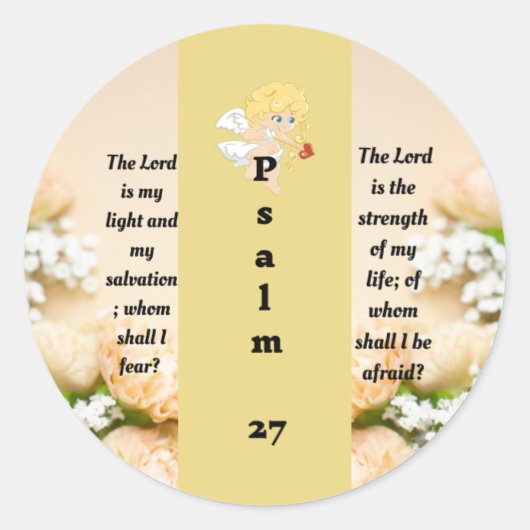Psalm 27:1 klassieke ronde sticker (Voorkant)