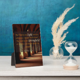 Psalm 27:1 Licht en bolle plaque Fotoplaat