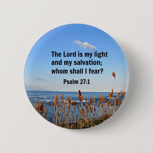 psalm 27:1 ronde button 5,7 cm (Voorkant)