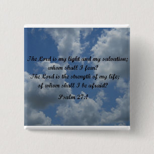 psalm 27:1 vierkante button 5,1 cm