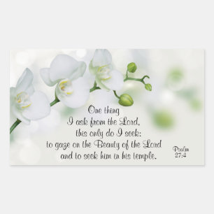 Psalm 27:4 Een ding dat ik van de Heer vraag, Bijb Rechthoekige Sticker