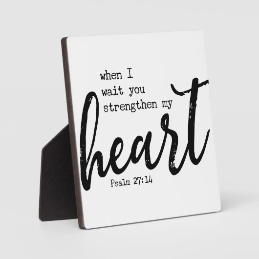 Psalm 27:4 wacht Bijbelse Scripture Farmhouse Sign Fotoplaat (Voorkant)