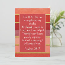 Psalm 28:7 Bijbelvers, Perzik Goud Rood Bourgondië
