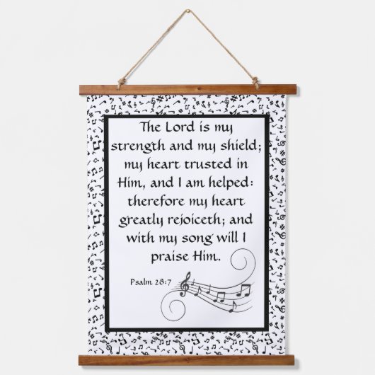 psalm 28:7 hangend wandkleed (Voorkant)