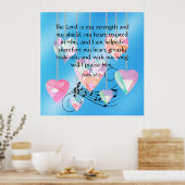 psalm 28:7 poster (Keuken)