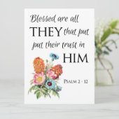 Psalm 2 : 12 Wenskaart Feestdagenkaart (Staand voorkant)