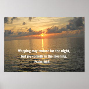 Psalm 30:5. Een avondmaal.. Poster