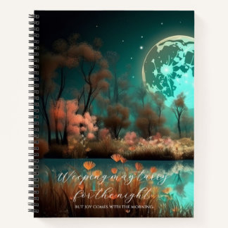 Psalm 30:5 Green Moon Aangepast Notitieboek