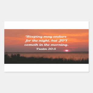 Psalm 30:5 's nachts kan de sluiering voortduren rechthoekige sticker
