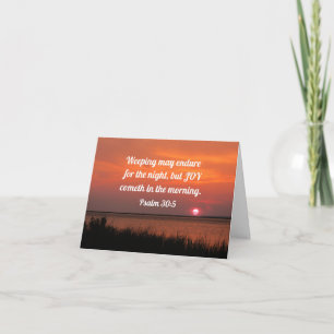 Psalm 30:5 Weenend treuren duurt misschien een nac Kaart
