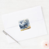 Psalm 31:24 Wees sterk en neem moed, verheffend Vierkante Sticker (Envelop)