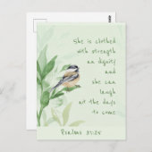 Psalm 31:25 zij is met de Manuscript van de Sterkt Briefkaart (Voorkant / Achterkant)