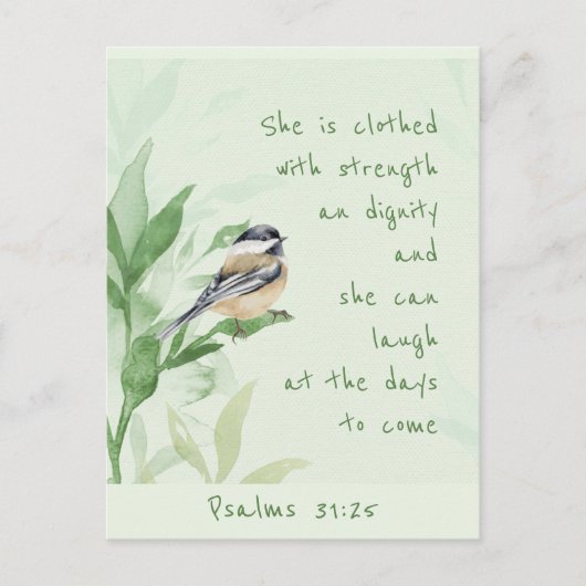 Psalm 31:25 zij is met de Manuscript van de Sterkt Briefkaart (Voorkant)