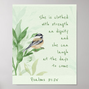 Psalm 31:25 zij is met de Manuscript van de Sterkt Poster