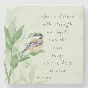 Psalm 31:25 zij is met de Manuscript van de Sterkt Stenen Onderzetter