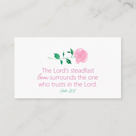 Psalm 32:10 Valentijn Roze Bloemen Schrift Kaart (Achterkant)