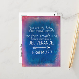 Psalm 32:7 Bijbelvers Geheugenkaart - Postkaart