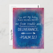 Psalm 32:7 Bijbelvers Herinnering Kaart - Briefkaa (Voorkant / Achterkant)