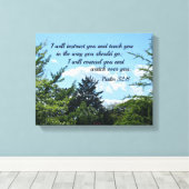 Psalm 32:8 Ik zal je instrueren en je leren Canvas Afdruk (Insitu (Houten vloer))