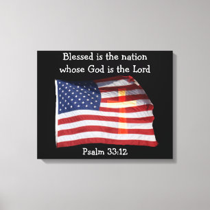Psalm 33:12 Canvas Afdruk