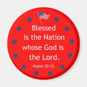 Psalm 33:12 (Patriottisch) Magneet