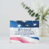 Psalm 33:12 Zalig is de natie USA Vlag Briefkaart (Staand voorkant)