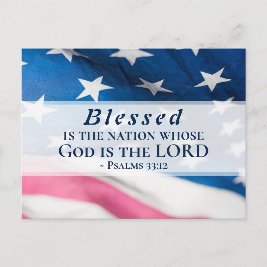 Psalm 33:12 Zalig is de natie USA Vlag Briefkaart (Voorkant)