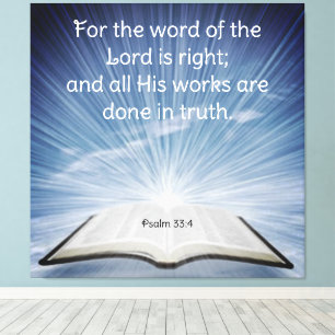 Psalm 33:4 canvas afdruk