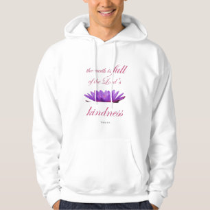 Psalm 33 paarse lotusvriendelijkheid hoodie