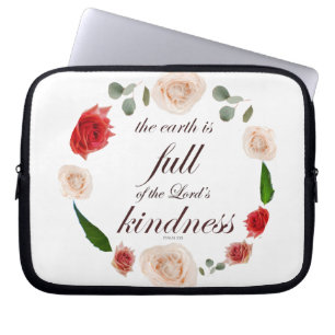 Psalm 33: Schrift met bloemenkunst Laptop Sleeve