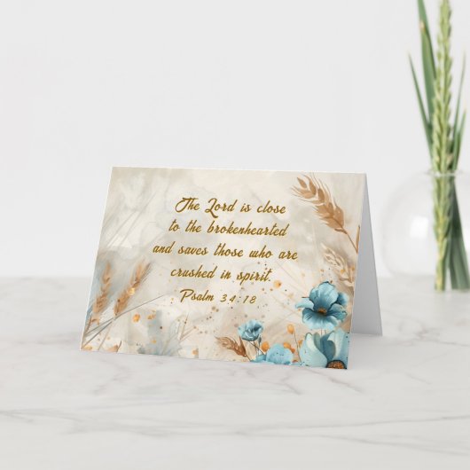 Psalm 34:18 De Heer is dicht bij de gebroken Bijbe Kaart (Voorkant)