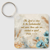 Psalm 34:18 De Heer is dicht bij de gebroken Bijbe Sleutelhanger (Voorkant)