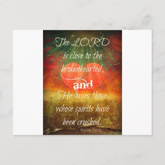 Psalm 34:18 Liefde Briefkaart (Voorkant)